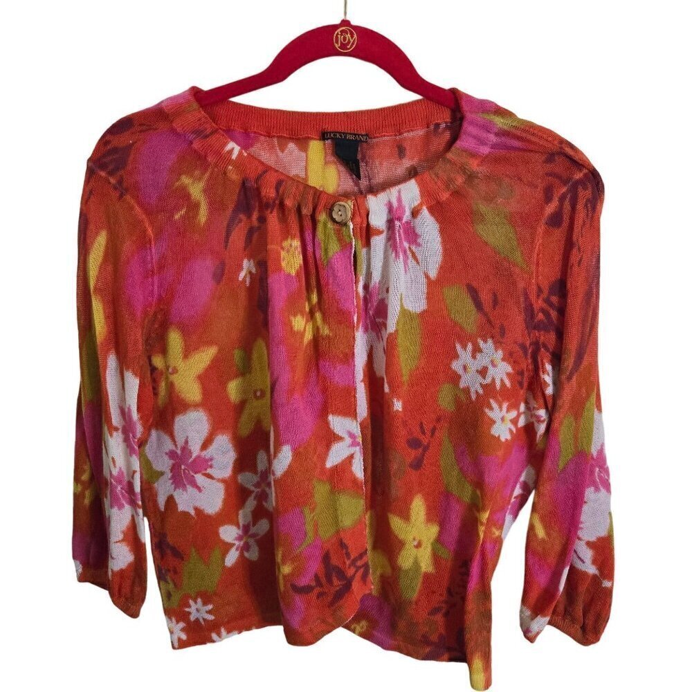 Lucky Brand Floral Cardigan Size L